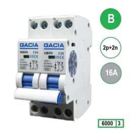 Gacia installatieautomaat Kookgroep 2P+2N B16 6KA – M80N-2P2N-B16