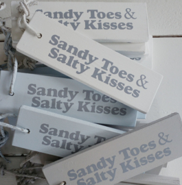 Houten Tag "Sandy Toes and Salty Kisses" 6 st.