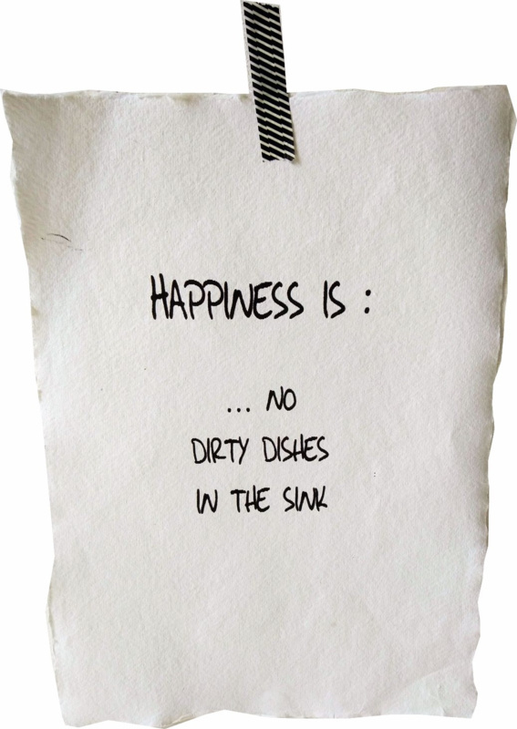 Poster A4- Happiness is no dishes 4 st.