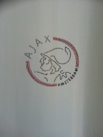 Ajax gordijn met logo van steentjes