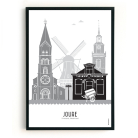 Poster Joure zwart-wit-grijs  - A4