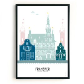 Poster Franeker  in kleur  - A4