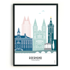 Poster Roermond in kleur  - 50x70 cm
