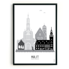 Poster Hulst zwart-wit-grijs  - 50x70 cm