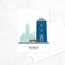 Ansichtkaart Katwijk - kleur