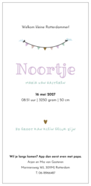 Geboortekaartje Rotterdam - Noortje