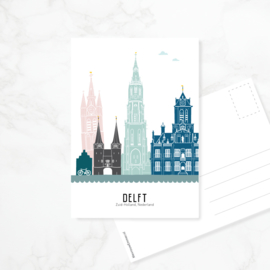 Ansichtkaart Delft - kleur
