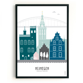 Poster Nijmegen in kleur  - A3