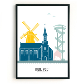 Poster Nunspeet  in kleur  - A4 | A3