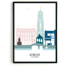 Poster Utrecht in kleur  - A3