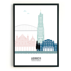 Poster Arnhem  in kleur - A4