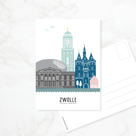 Ansichtkaart Zwolle - kleur
