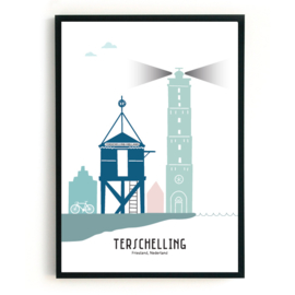 Poster Terschelling in kleur  - A4 | A3