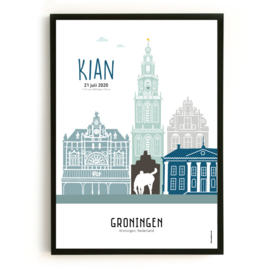 Geboorteposter Groningen - Kian