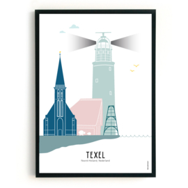 Poster Texel in kleur  - A4