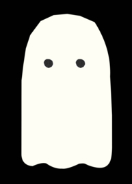 Poster Spookje zwart - A3