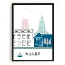 Poster Numansdorp in kleur  - 50x70 cm