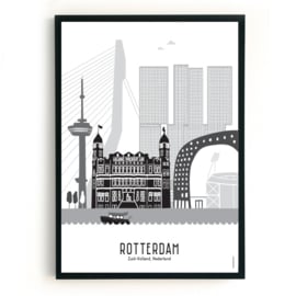 Poster Rotterdam zwart-wit-grijs - Kuip  - A4 | A3