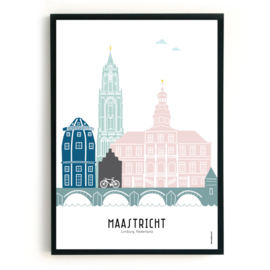 Poster Maastricht in kleur  - A4 | A3