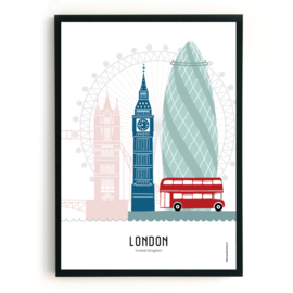 Poster London in kleur - A4