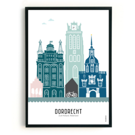 Poster Dordrecht in kleur - A4 | A3