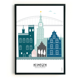 Poster Nijmegen in kleur  - A4