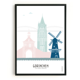 Poster Gorinchem  in kleur  - A4