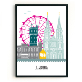 Poster Tilburg  in kleur (kermis) - A4