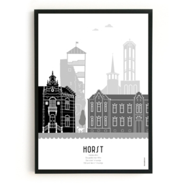 Poster Horst zwart-wit-grijs  - 50x70 cm