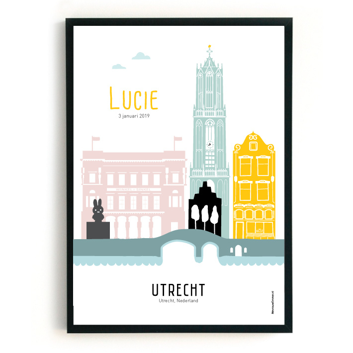 Geboorteposter Utrecht - Lucie