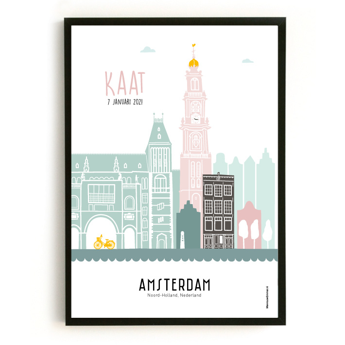 Geboorteposter Amsterdam - Kaat