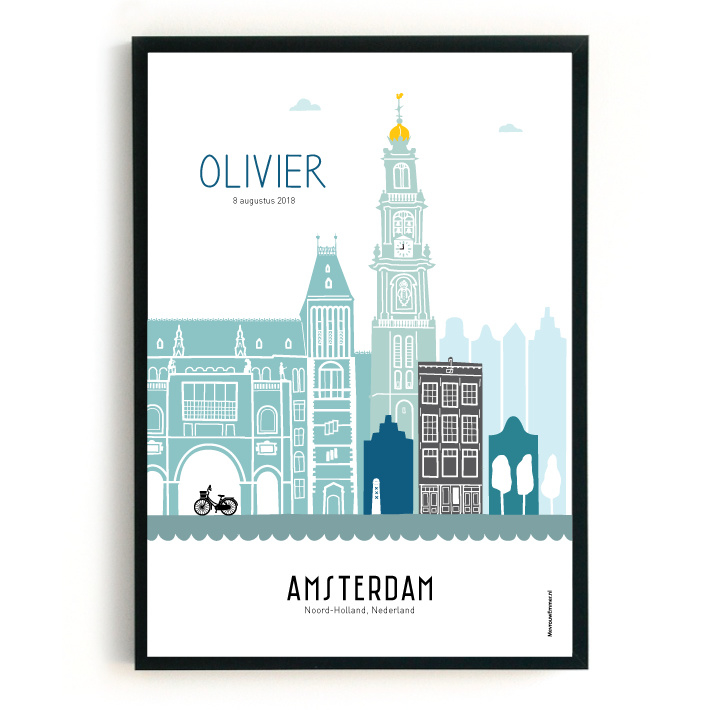 Geboorteposter Amsterdam - Olivier