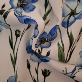 Viscose bloem blauw