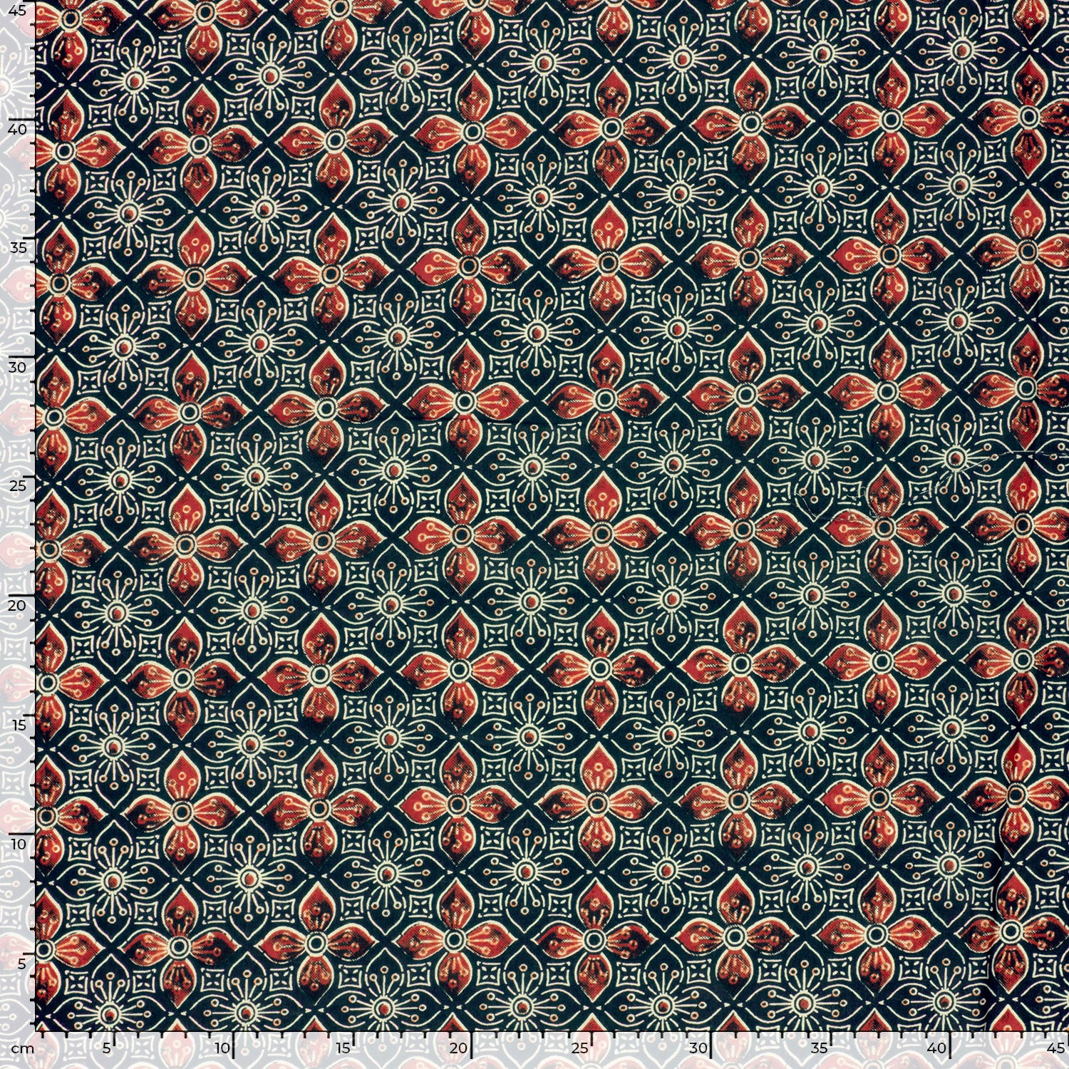 Nooteboom voile katoen bloem indigo