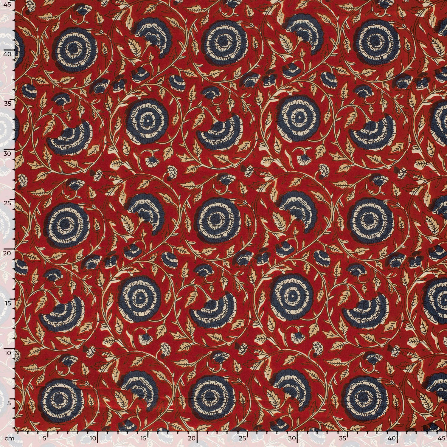 Nooteboom voile katoen bloemen rood