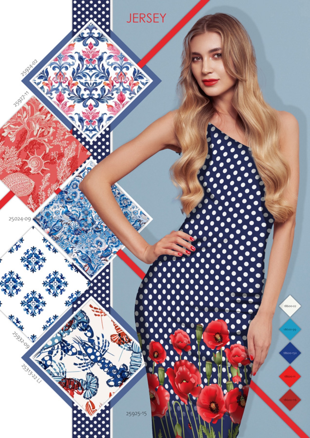 Stenzo 25925-15 Poppy Field in Blue panel