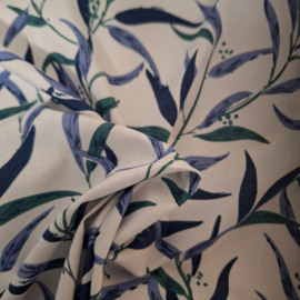 Viscose bladeren blauw