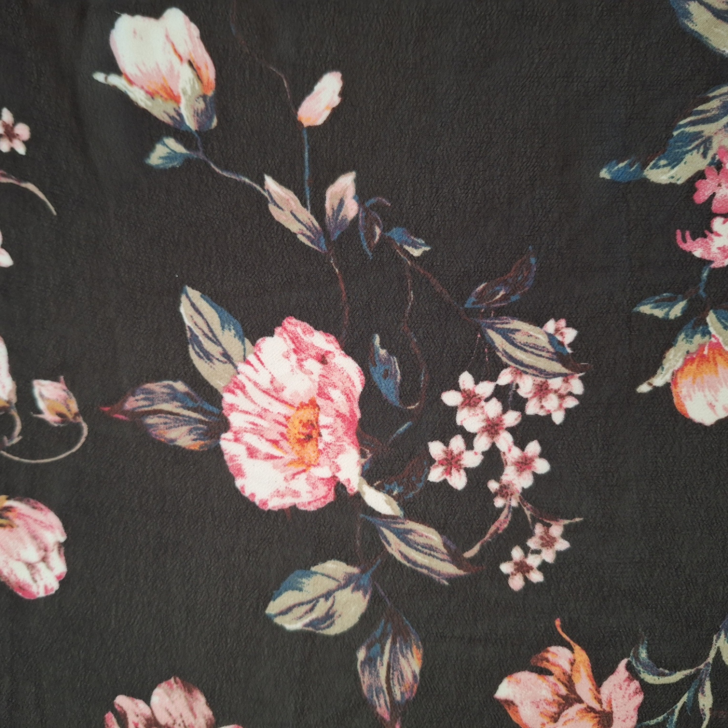 Voile bloem zwart