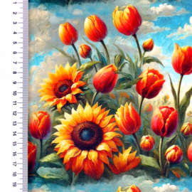 Textile Center jersey viscose bloem