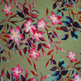 Viscose groen bloem