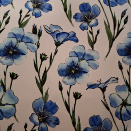 Viscose bloem blauw