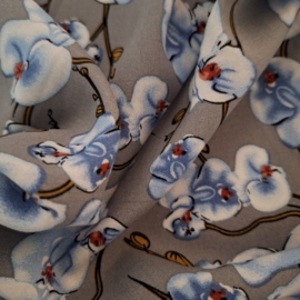 Viscose orchidee blauw/grijs