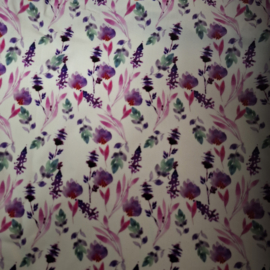Viscose aquarel bloem paars