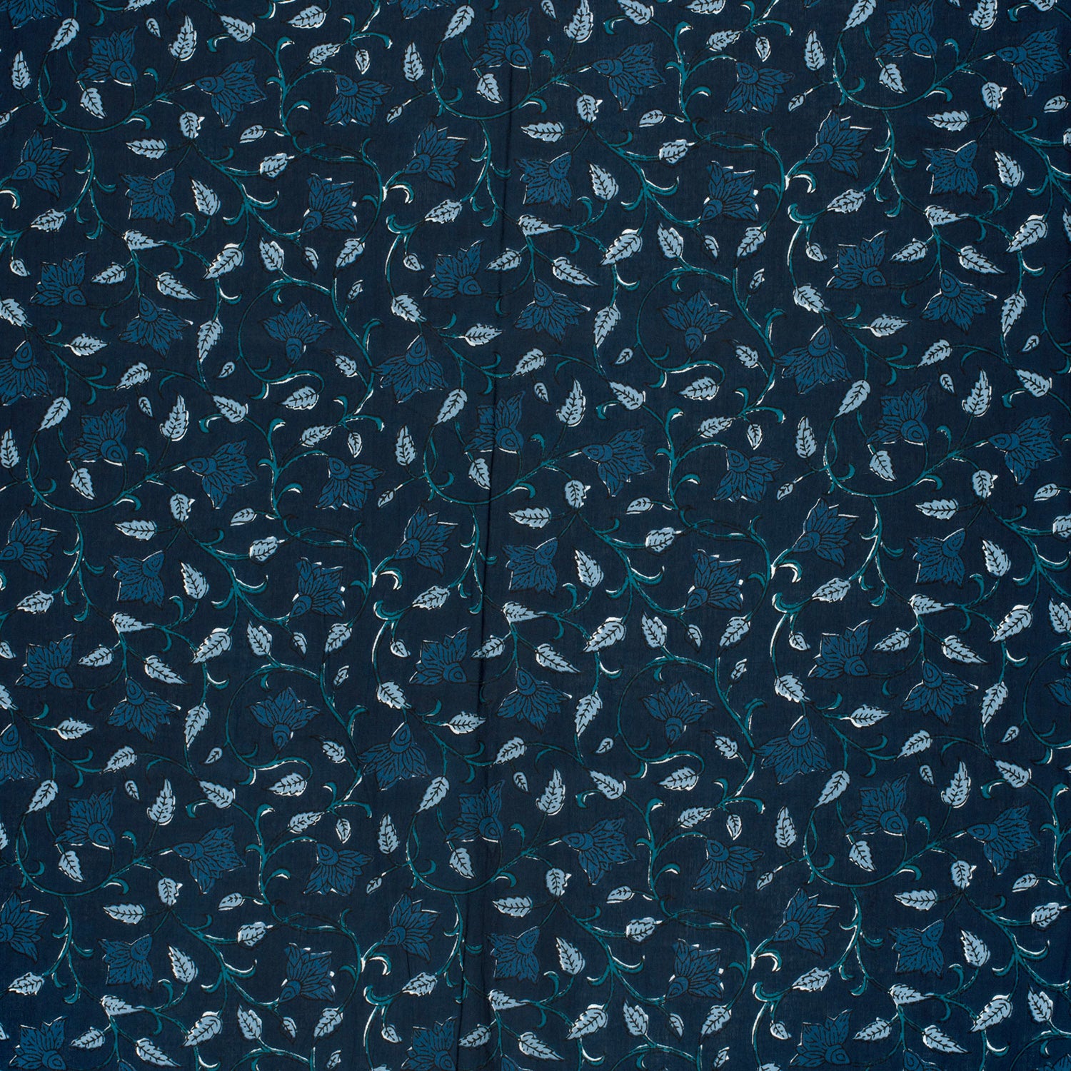 Nooteboom voile katoen bladeren indigo