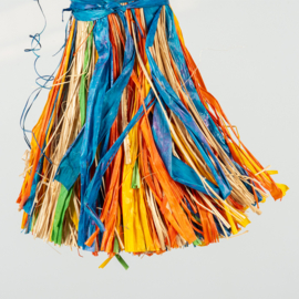 Shreddy tros met raffia & jute meerkleurig