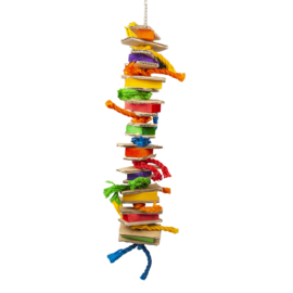 Kleurrijke hanger - karton & houten blokjes meerkleurig