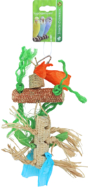 Boon vogelspeelgoed maïskolfkern met raffia, 30 cm.