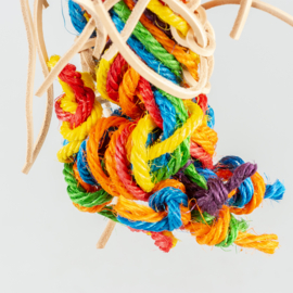 Shreddy hanger met leder & sisal