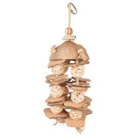 Coconut Jungle hanger met wilgenballetjes & karton bruin