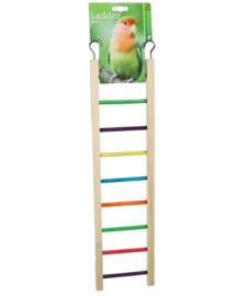 Boon vogel speelgoed ladder hout 9-traps gekleurd 54cm